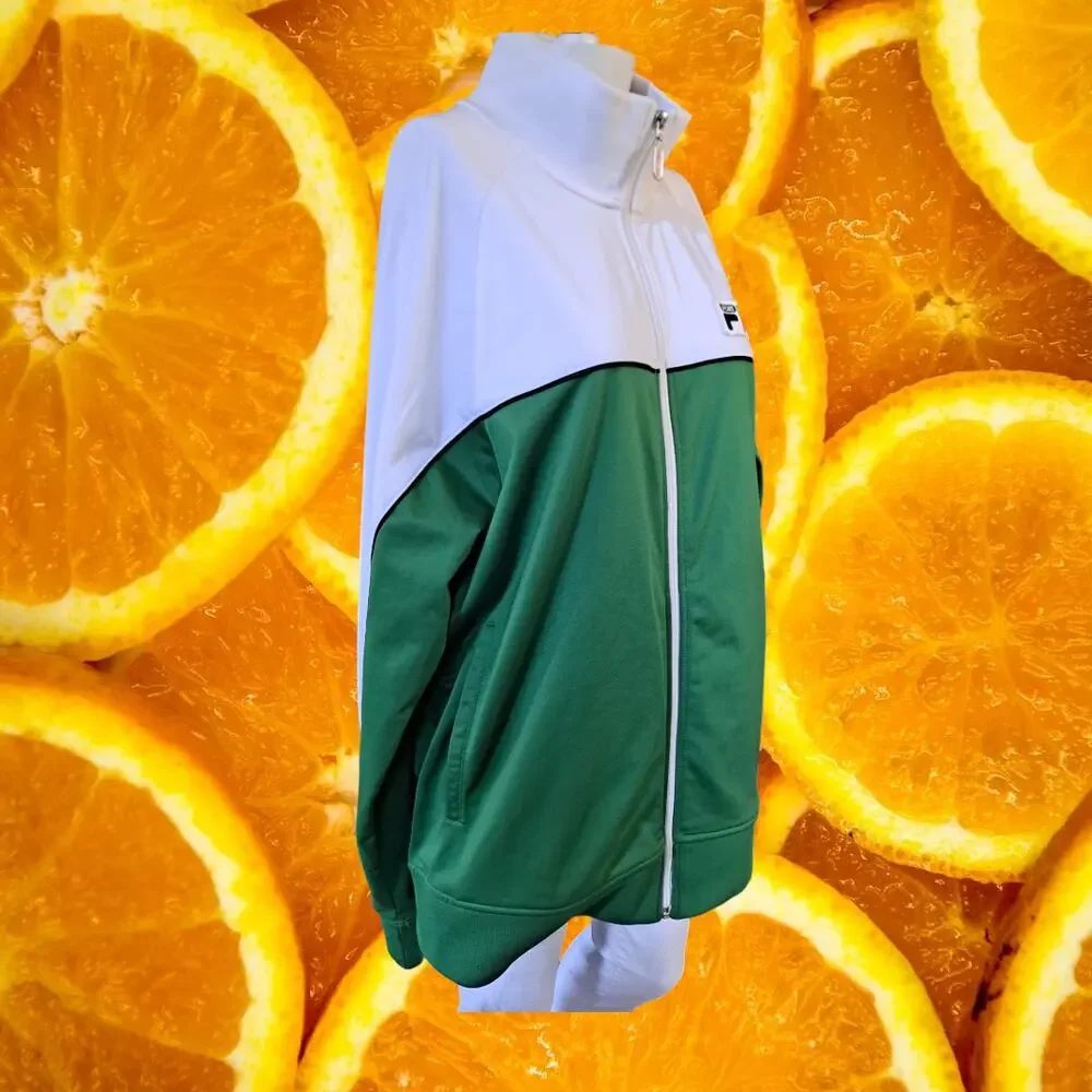 Fila Sport Green and‎ White Italia Track Jacket Size Large